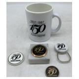(5) John Deere 150th Anniv. Pcs Mug/Keychains