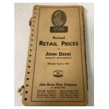 1947 John Deere Revised Retail Prices Booklet