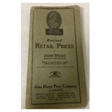 1939 John Deere Revised Retail Prices Booklet