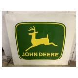 John Deere Metal Sign mounted on Wood Frame