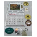 8 John Deere Adv. Pcs-Pins/Calendar/others