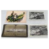 (4) Farming Post Cars/Stereoview Card