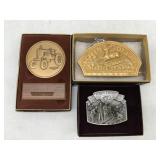 (3) John Deere Belt Buckle & Medallions