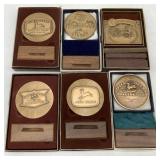 (6) John Deere Metal Desk Calendars w/Stands