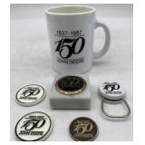 (6) John Deere 150th Anniv. Pcs Mug/Keychains