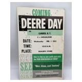 Cardboard Deere Day Coming Advertising Sign