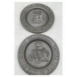 (2) John Deere Cast Ag Hall of Fame Plates