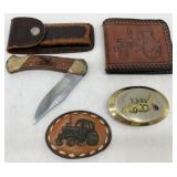 5 John Deere/Dekalb/Ford Pcs Buckles/Knife