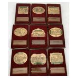 (9) John Deere Metal Desk Calendars w/Stands