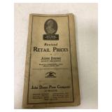 1934 John Deere Revised Retail Prices Booklet