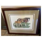 Budweiser Clydesdale Guy Coheleach Framed Print