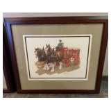 Budweiser Clydesdale Guy Coheleach Framed Print