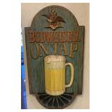 Budweiser On Tap Plastic Sign