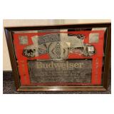 Budweiser Framed Mirror Art