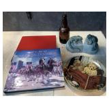 Anheuser Busch Books, Plate, Bookends, Bottle
