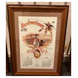 Budweiser 1978 May/June Calendar Print Framed