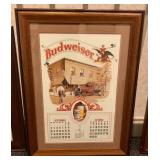 Budweiser 1978 Sept./Oct. Calendar Print Framed