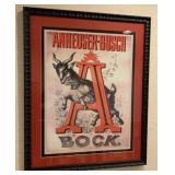 Anheuser Busch Bock Beer Framed Reproduction