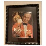 Framed Budweiser Advertisement