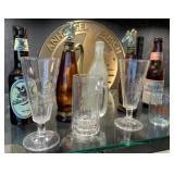 9 Anheuser Busch Bottles and Glasses