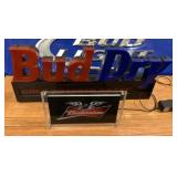 Lot of 2 signs-Bud Dry and Budweiser
