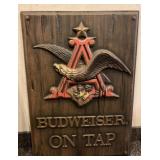 Budweiser on Tap Plastic Sign