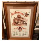 Budweiser 1978 Jan./Feb. Calendar Print Framed