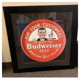 Framed Budweiser Test Advertising