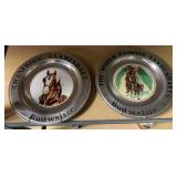 2 Pewter Budweiser Plates