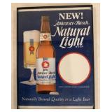Framed Natural Light Cardboard Advertising
