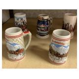 5 Budweiser Holiday Mugs