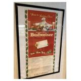 Framed Budweiser Christmas Advertising