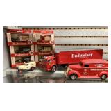 Lot of Budweiser Toy Trucks