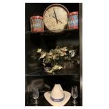 Lot Busch Clock, 2 Busch Lamps, Flowers, 2 Busch