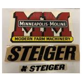 (3) pcs-Steiger/Minneapolis-Moline Decals
