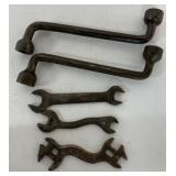 5 wrenches marked Deering & IH