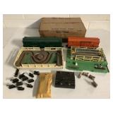 Cattle and horse platforms, box cars,