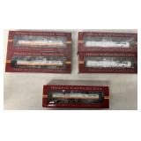 5 Broadway Limited HO cars in boxes