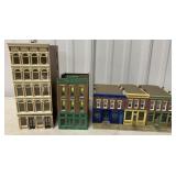 3 HO scale plastic model buildings