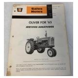 Oliver Sales Notes 1650 Tractor 1964