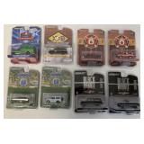 8 Greenlight die-cast vehicles in blister packs