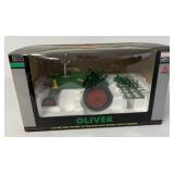 1/16 Oliver 66 Tractor w/Spring Tooth Harrow in bo