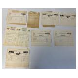 lot of tractor company billheads from VA