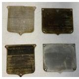 4 Oliver equipment tags or plates
