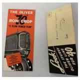 Oliver 1940 Line catalog & 1940 Tractor mailer