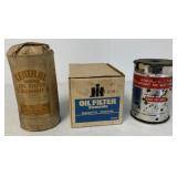 Central Tractor and Massey oil filters plus empty