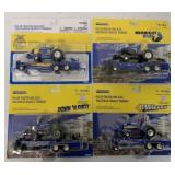 (4) 1:64 scale Puller Tractors and Sleds on cards
