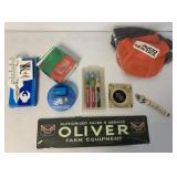 lot of farm equipment advertising items