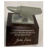 John Deere 150 Years anvil desk paperweight