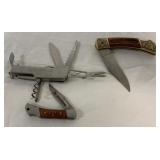 (3) John Deere Pocketknives w/ 2 Sheaves